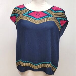THML / ANTHROPOLOGIE Embroidered Top, Size S